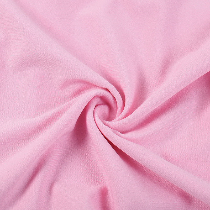 Women sexy Strapless Mesh ribbon party solid dress 16