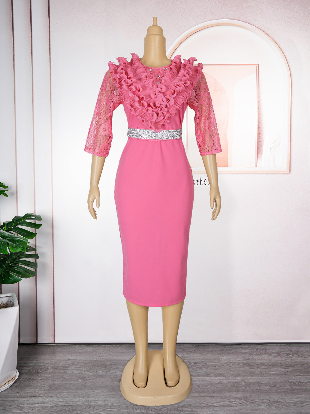 Plus Size African Women Clothing Career Bodycon Dress 18