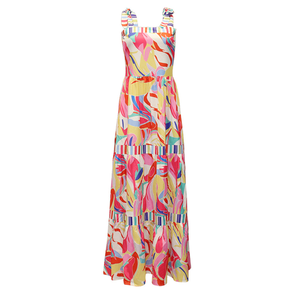 Women Summer Holidays Printed Suspender Dress 6