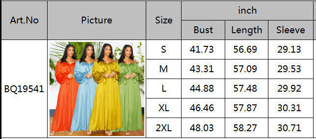 Women's Fashion Spring Autumn Chic Off Shoulder Sexy Dress Solid Color Color Bat Sleeves Maxi Dress 9