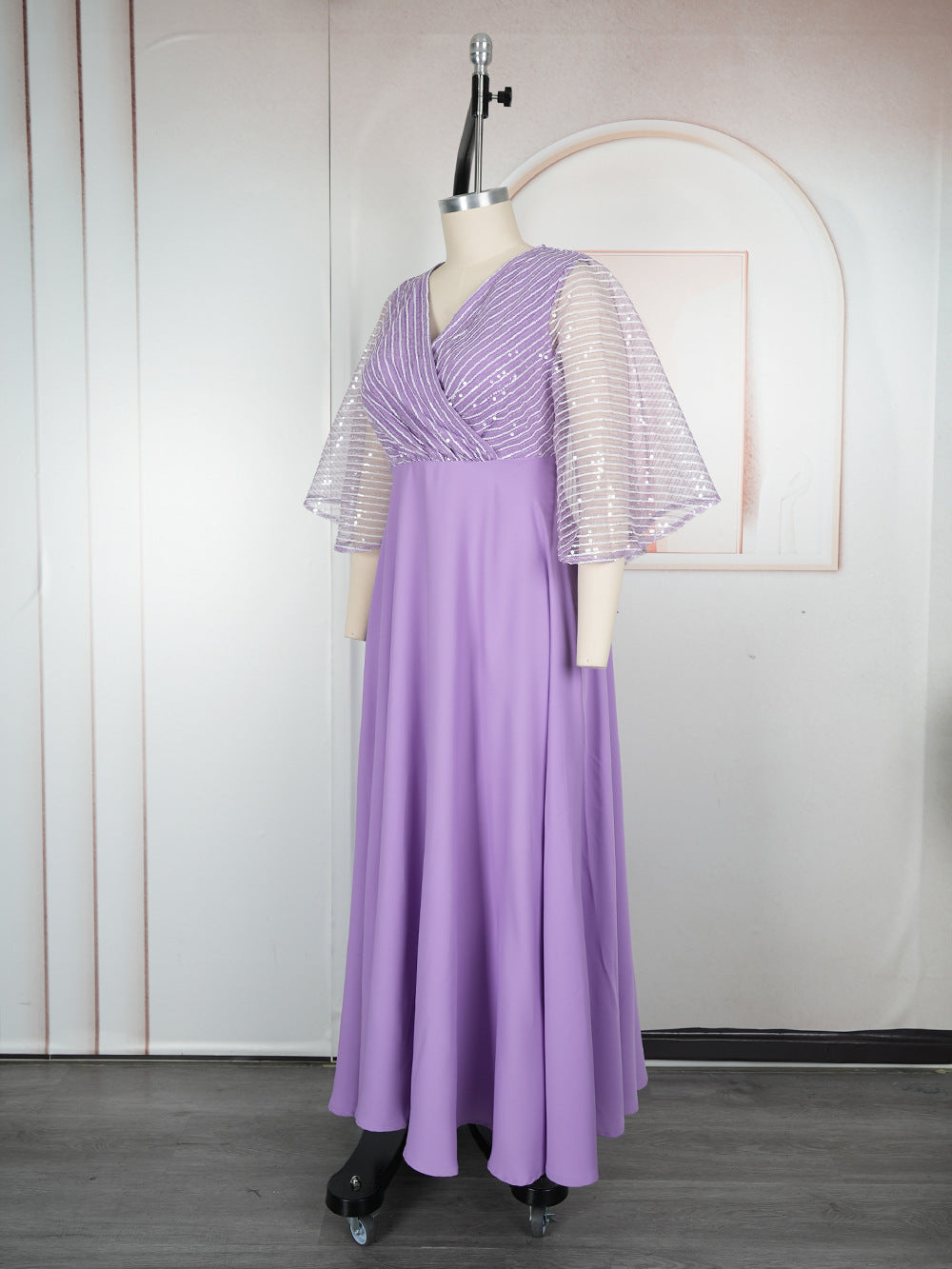 Muslim Dubai Women's African Sleeve Loose Casual Beaded Robe Dress 12