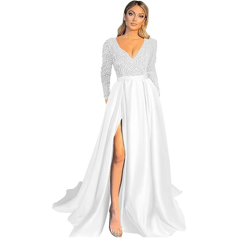 Spring Summer Party Dress Long Sequin Evening Dress（Processing time need 3-6 days）