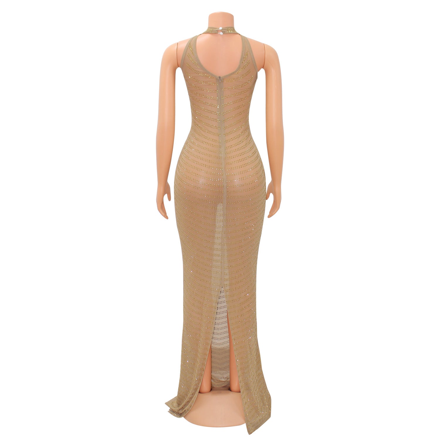 Summer Women Sexy Mesh See-Through Beaded Dress 10