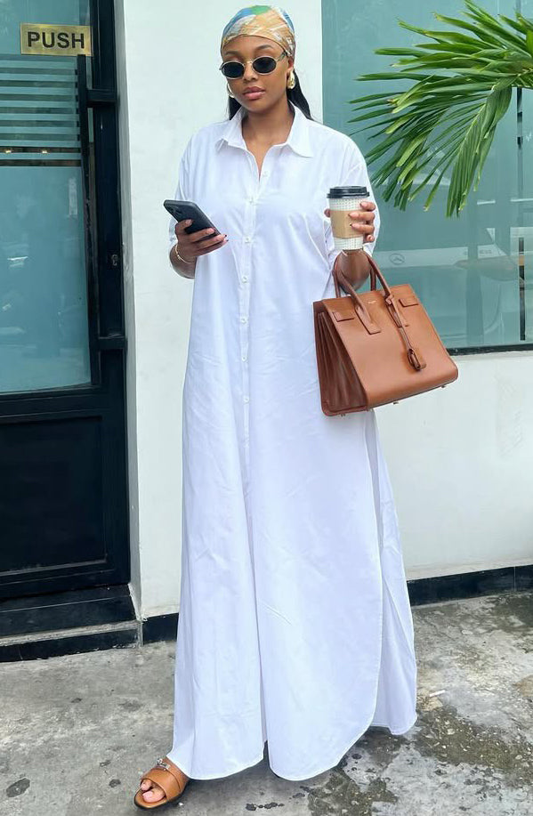 Casual Fashion Loose Shirt African Long Sleeve Women's Dress