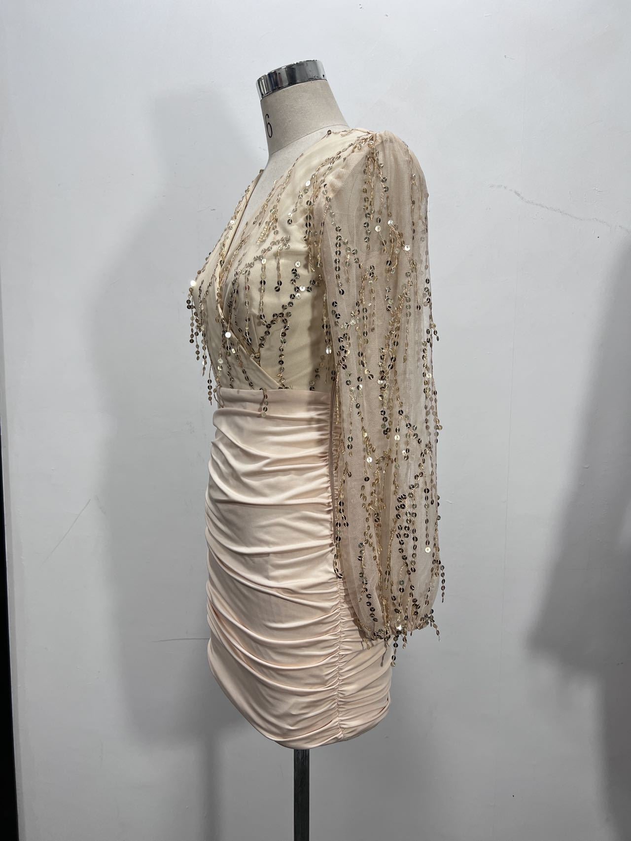 Women's Long Sleeve Sequin Tassel Fashionable Dress 18