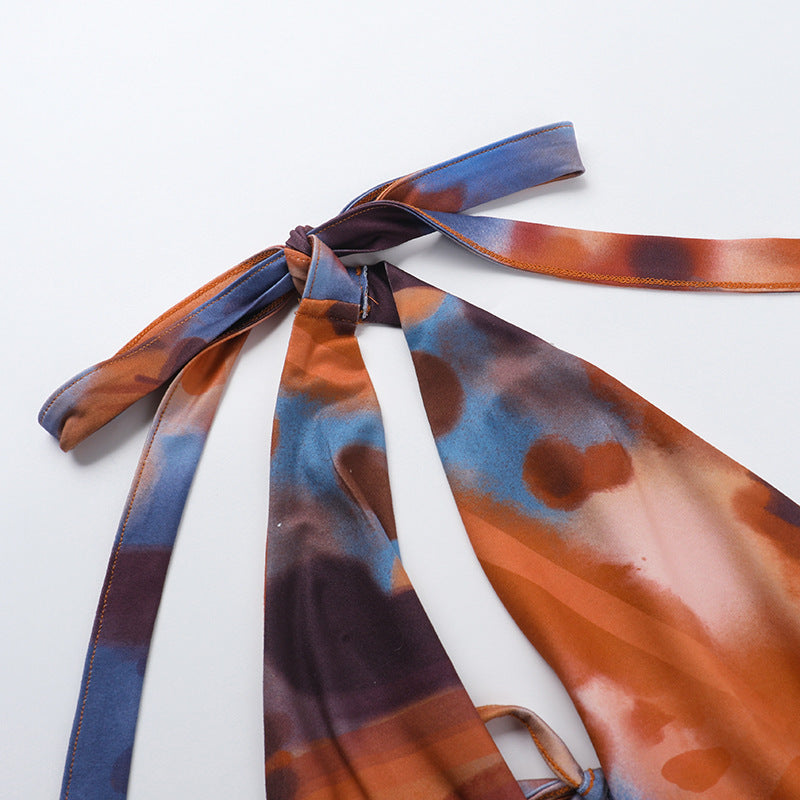 Summer Deep V Hollow Slim Halter Neck Bodycon Short Dress 10