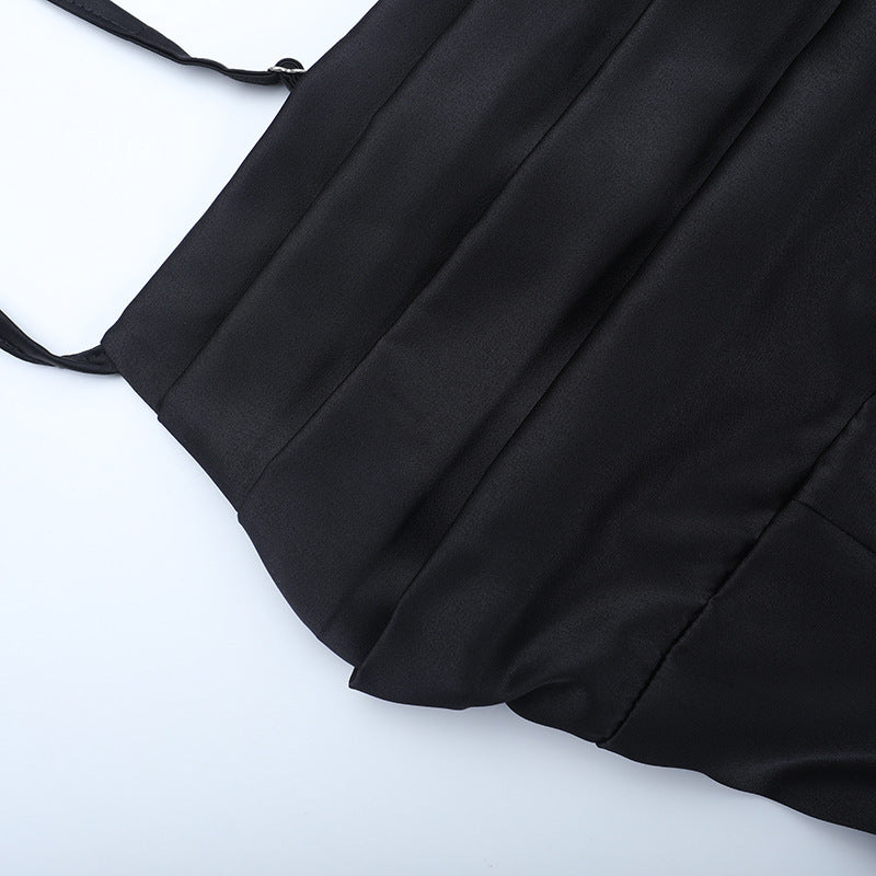 Satin Slit Strap Formal Maxi Dress 12