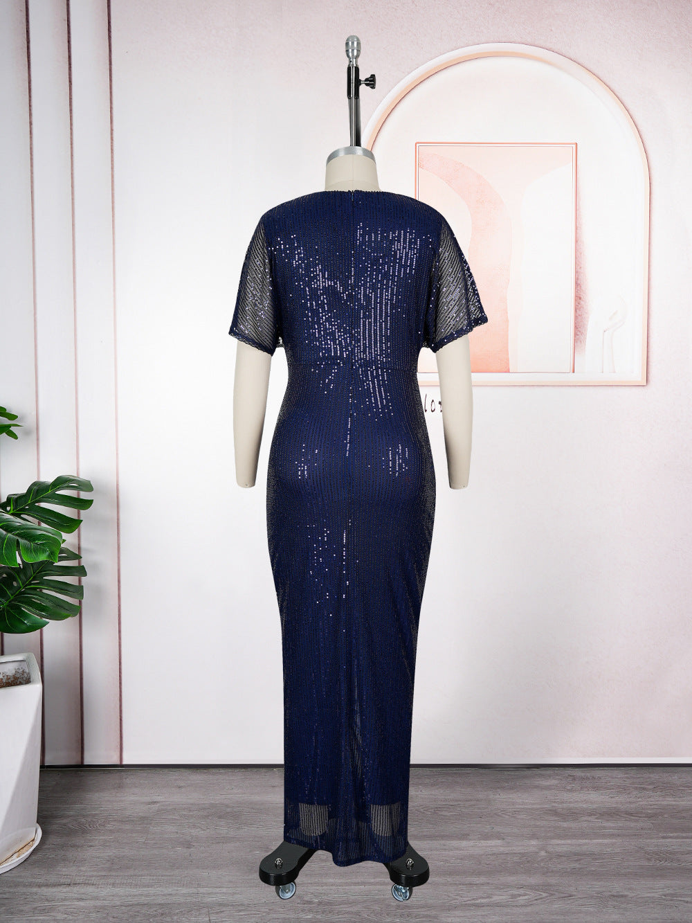 Evening Gown Formal Party African Fashion Sequin Plus Size Women's Chic Dress 15