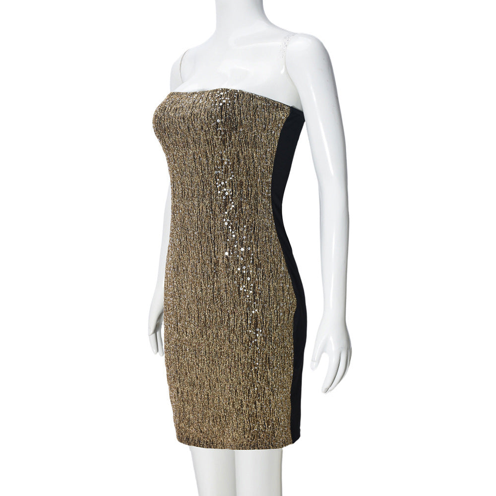 Spring and Summer Sequin Strapless Nightclubs Evening Dress 8