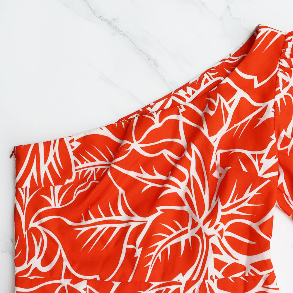 Slash-Shoulder Chic Women's Bubble Half-Sleeve High Slit Sexy Long Dress 8