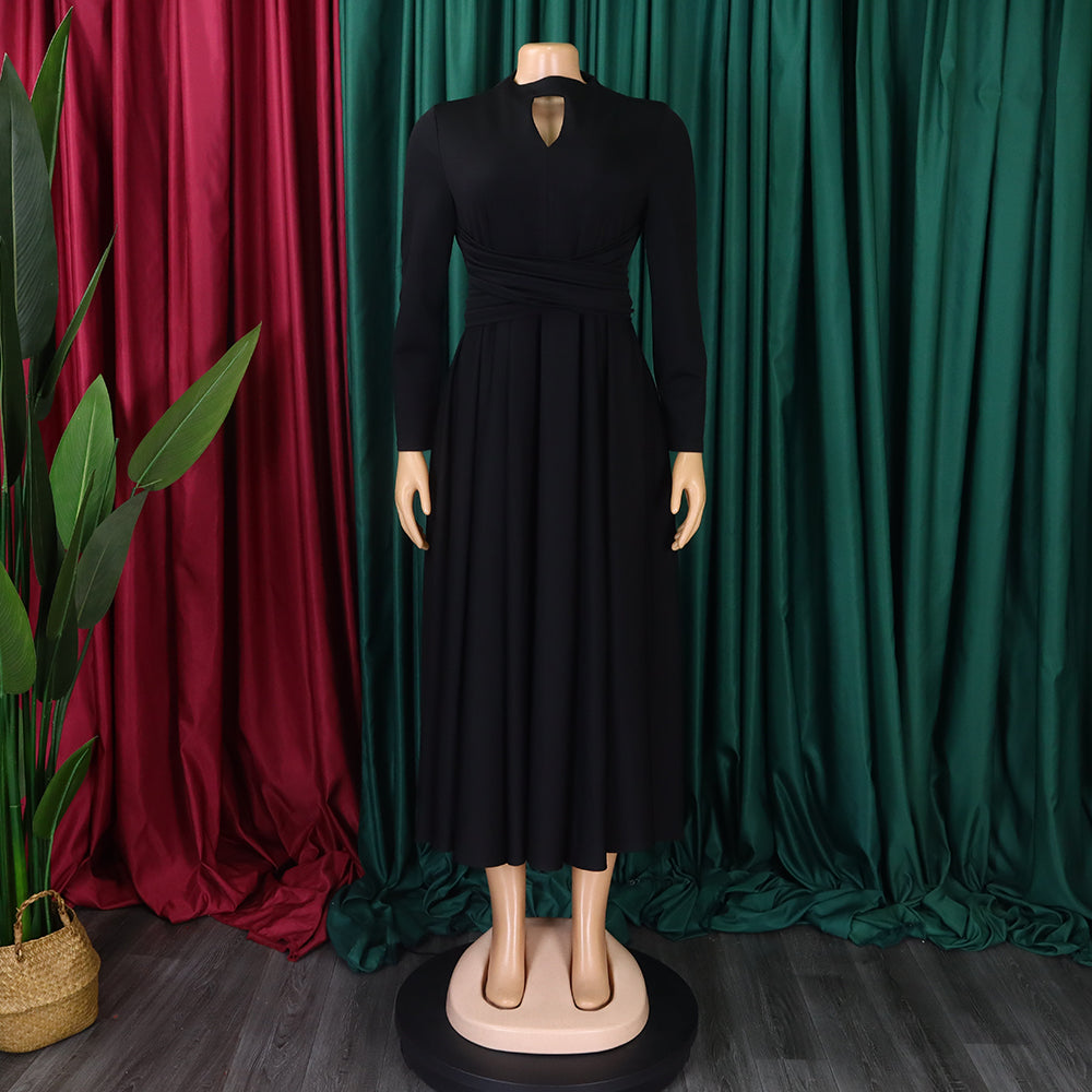 Women's Fashion Chic Pleated African Plus Size Swing Dress 29