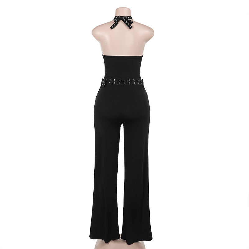 Women autumn Lace-Up sexy Jumpsuit 8