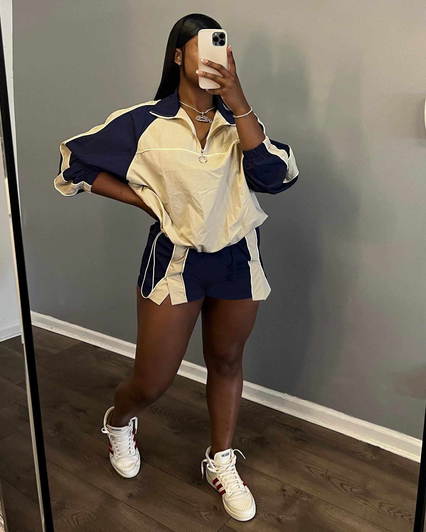 Women's Fashion Casual Multicolor Colorblock Two-Piece Set