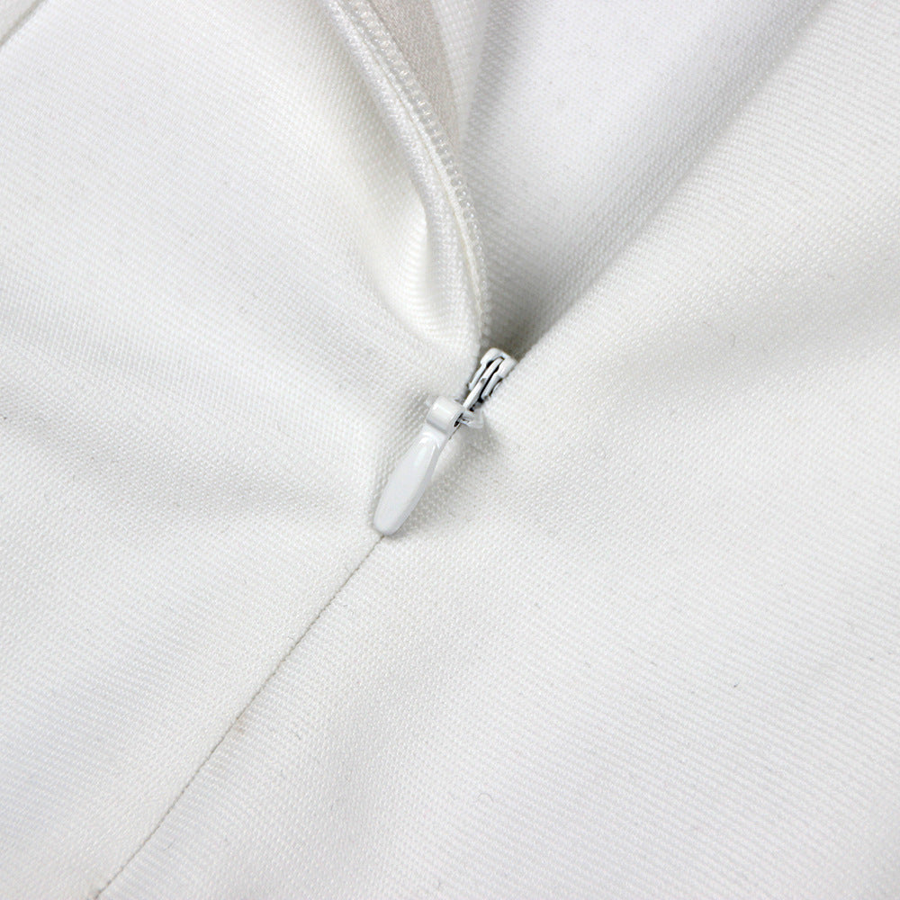 Women Flower Chain Strapless Dress 12