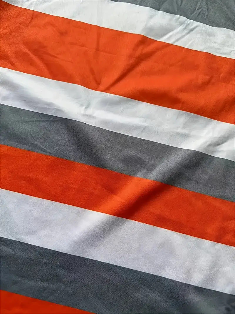 Women's Striped Print Short-Sleeve Sporty Two-Piece Shorts Set 30