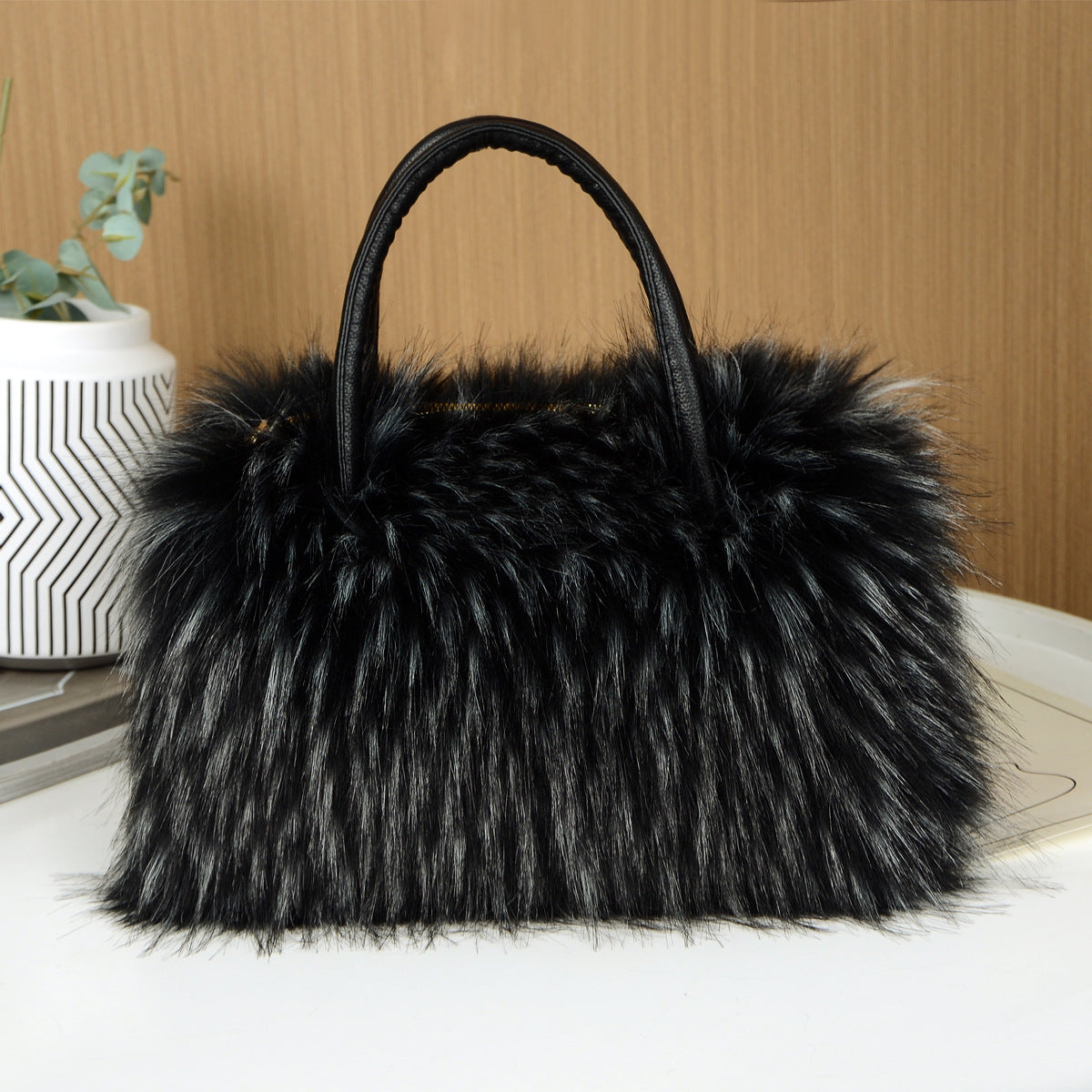 Fur Plush Bag Fashion Portable Shoulder Imitation Fur Bag 10