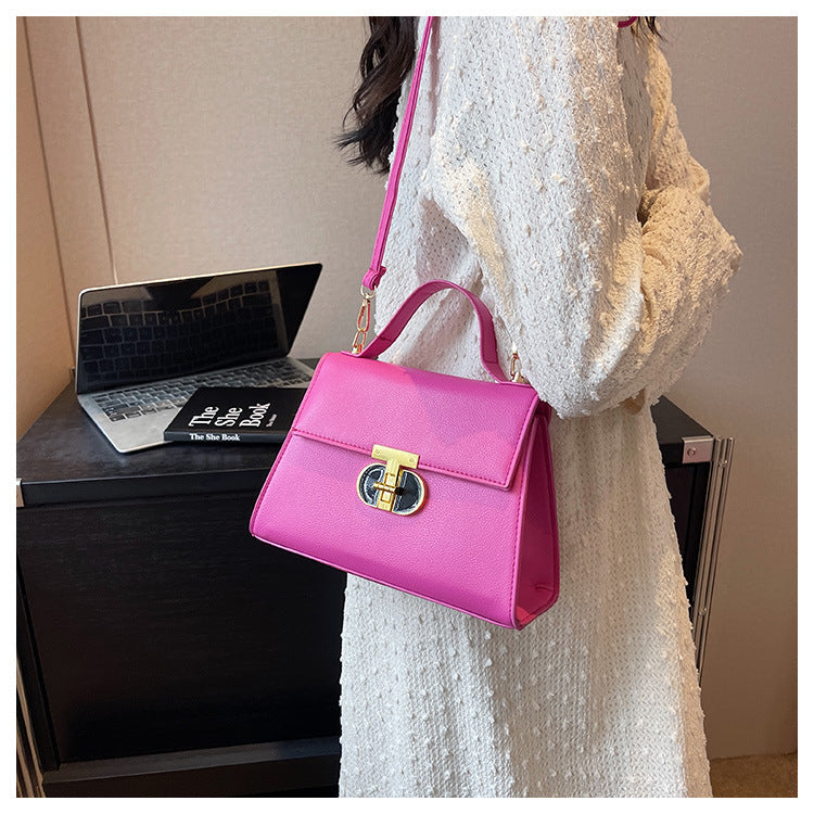 women's lock shoulder Messenger bag solid color small bag 27