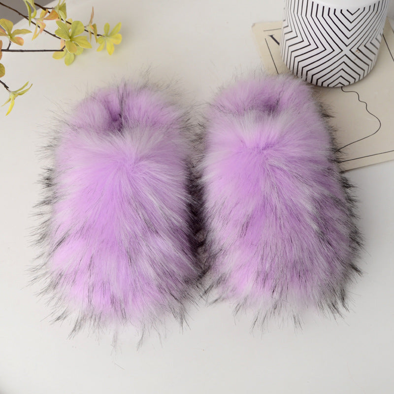 Women Furry Home Furry Warm Slippers 4