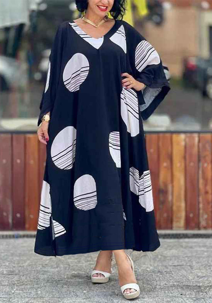 Women's Plus Size Casual Loose V-Neck Fashion Dress