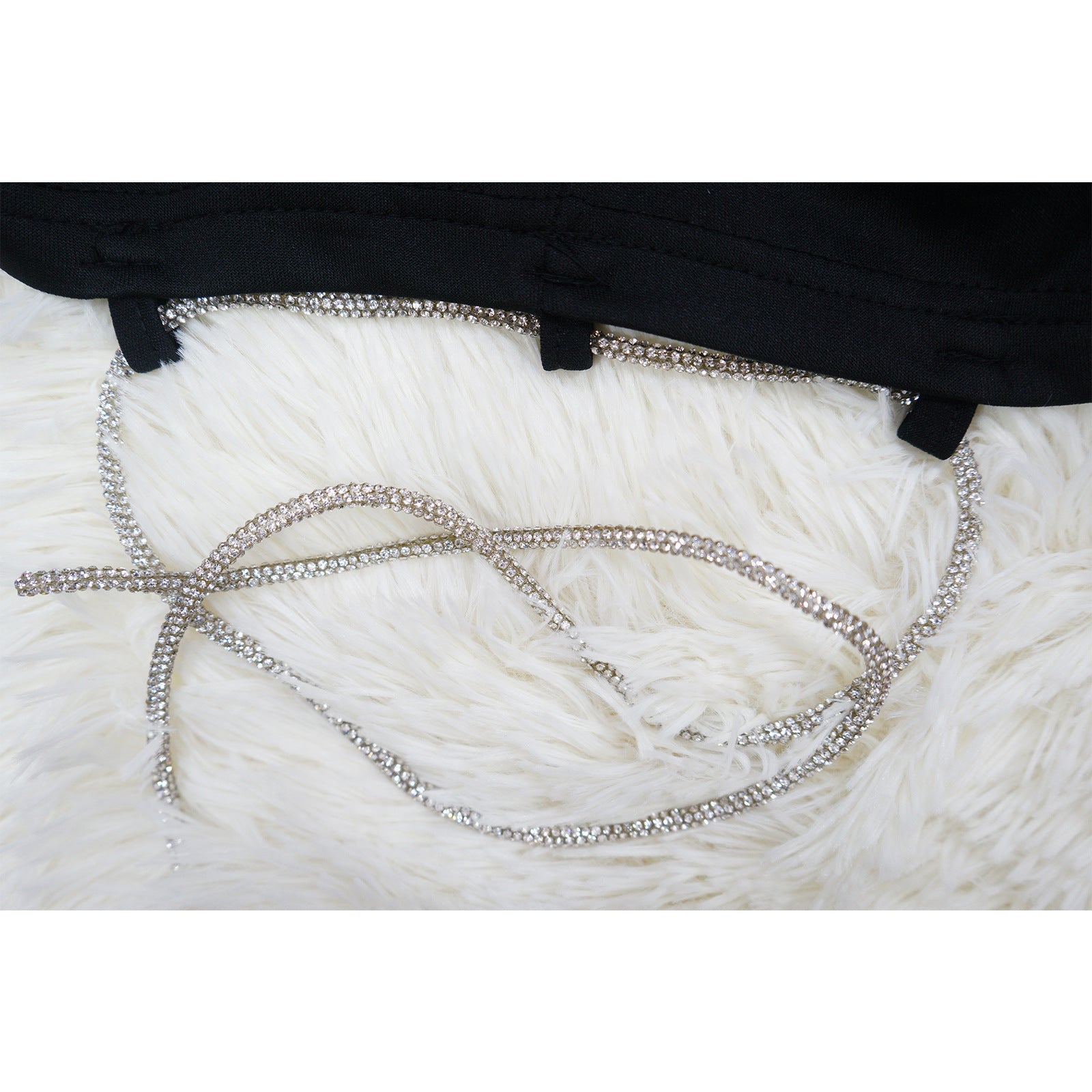 Women Deep V Neck Solid Beaded Chain Dress 11