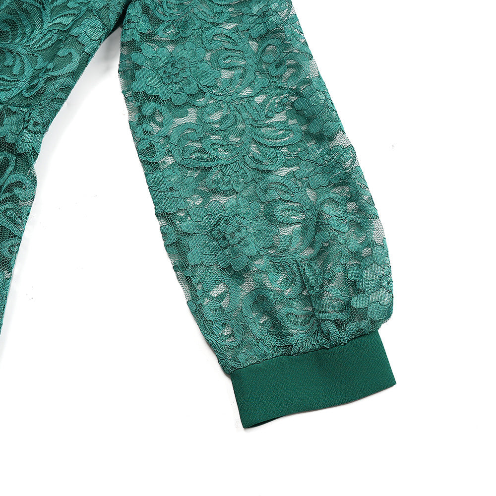 Plus Size Women Patchwork Lace Elegant Maxi Dress 19