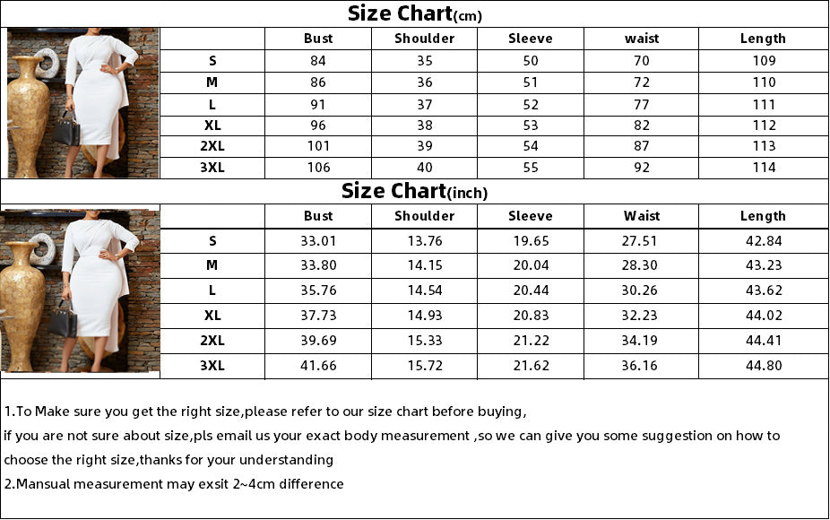 Women's Chic Solid Color Bodycon Africa Plus Size Dress 11