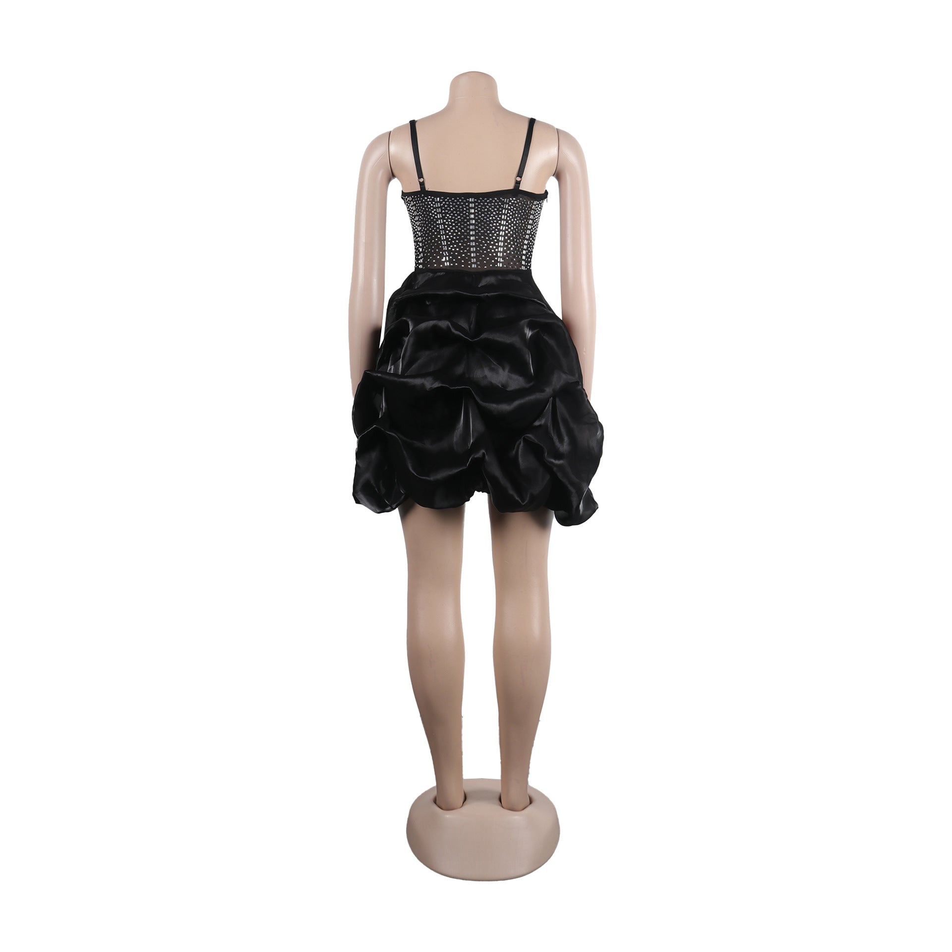 Women Sexy Beaded Stretch Camisole Cascading Ruffles Dress Tutu 56