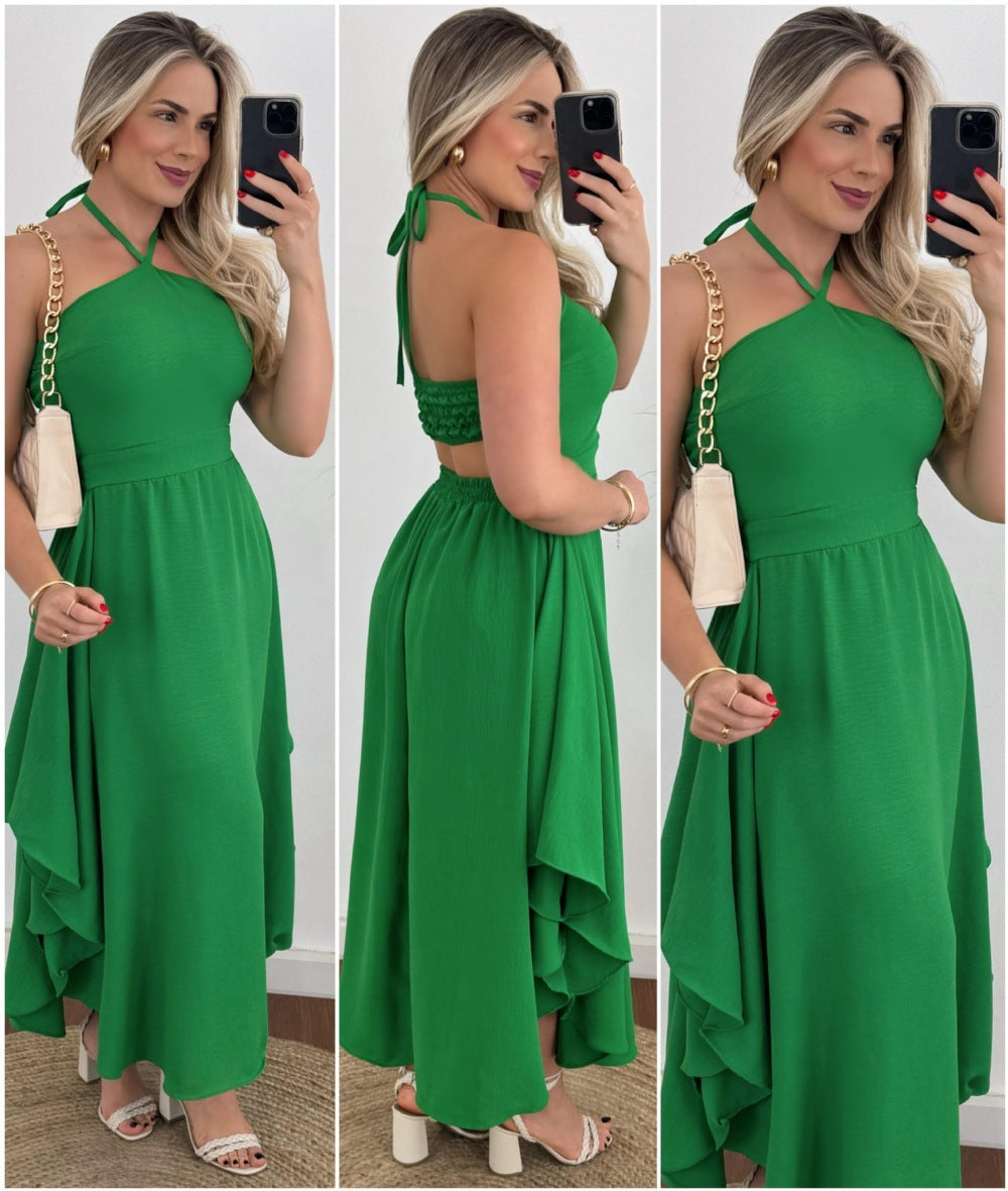 Women Holidays Printed Halter Neck Strapless Dress 14