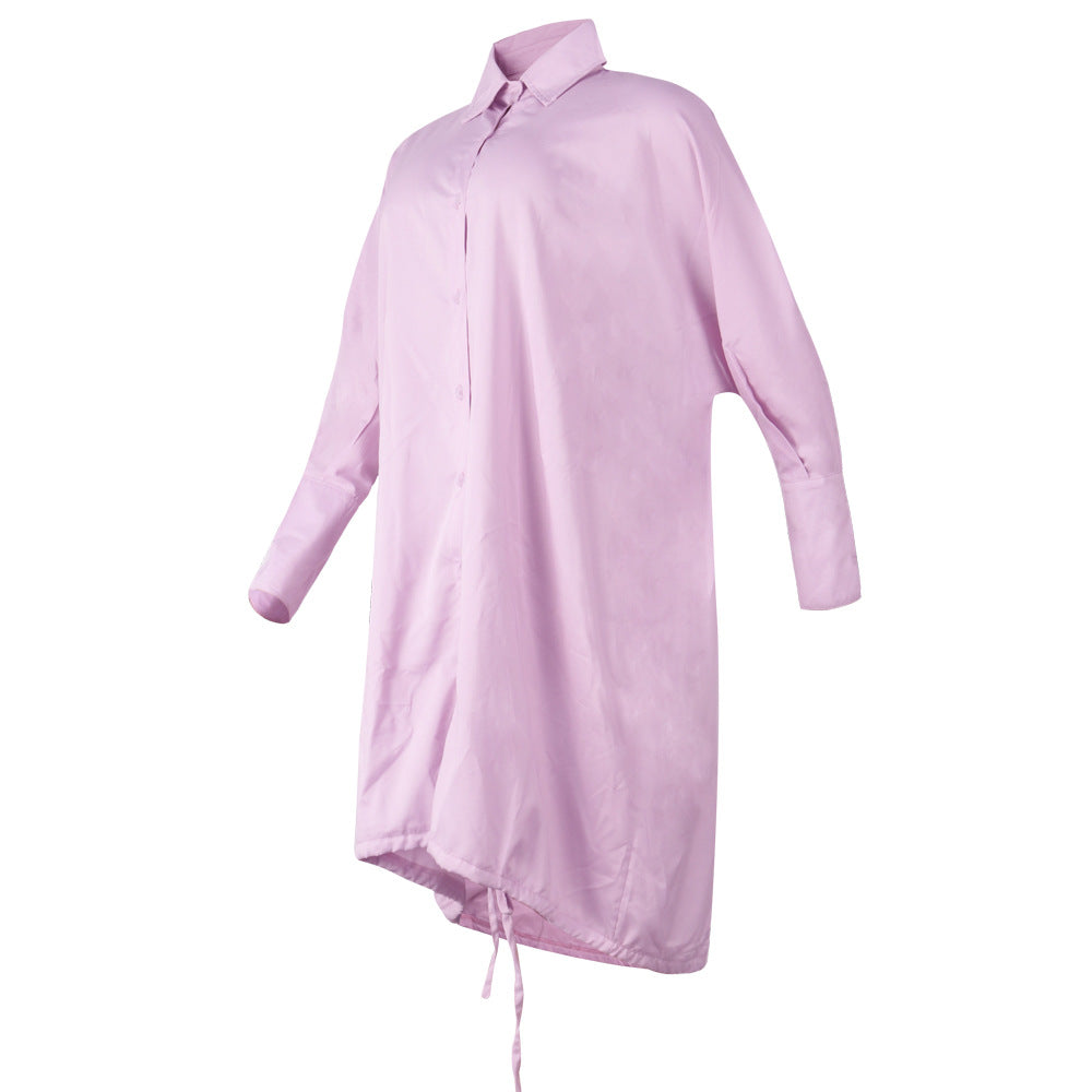 Women Long Sleeve Solid Loose Dress 20