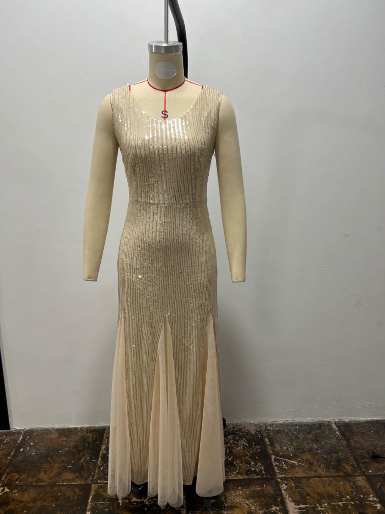 Women Sequin Red Sexy Mermaid Formal Party Evening Dress 8