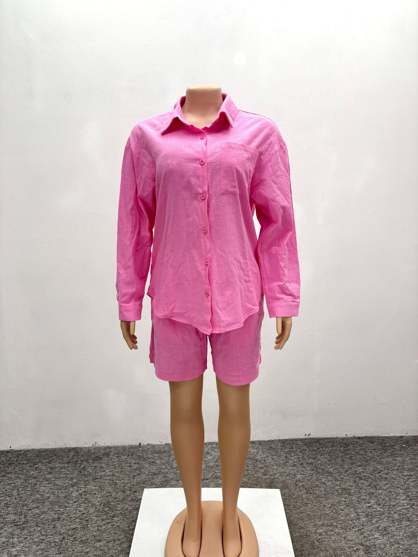 Plus Size Women Africa Spring Summer Casual Shirt and Shorts Two-Piece Set 9