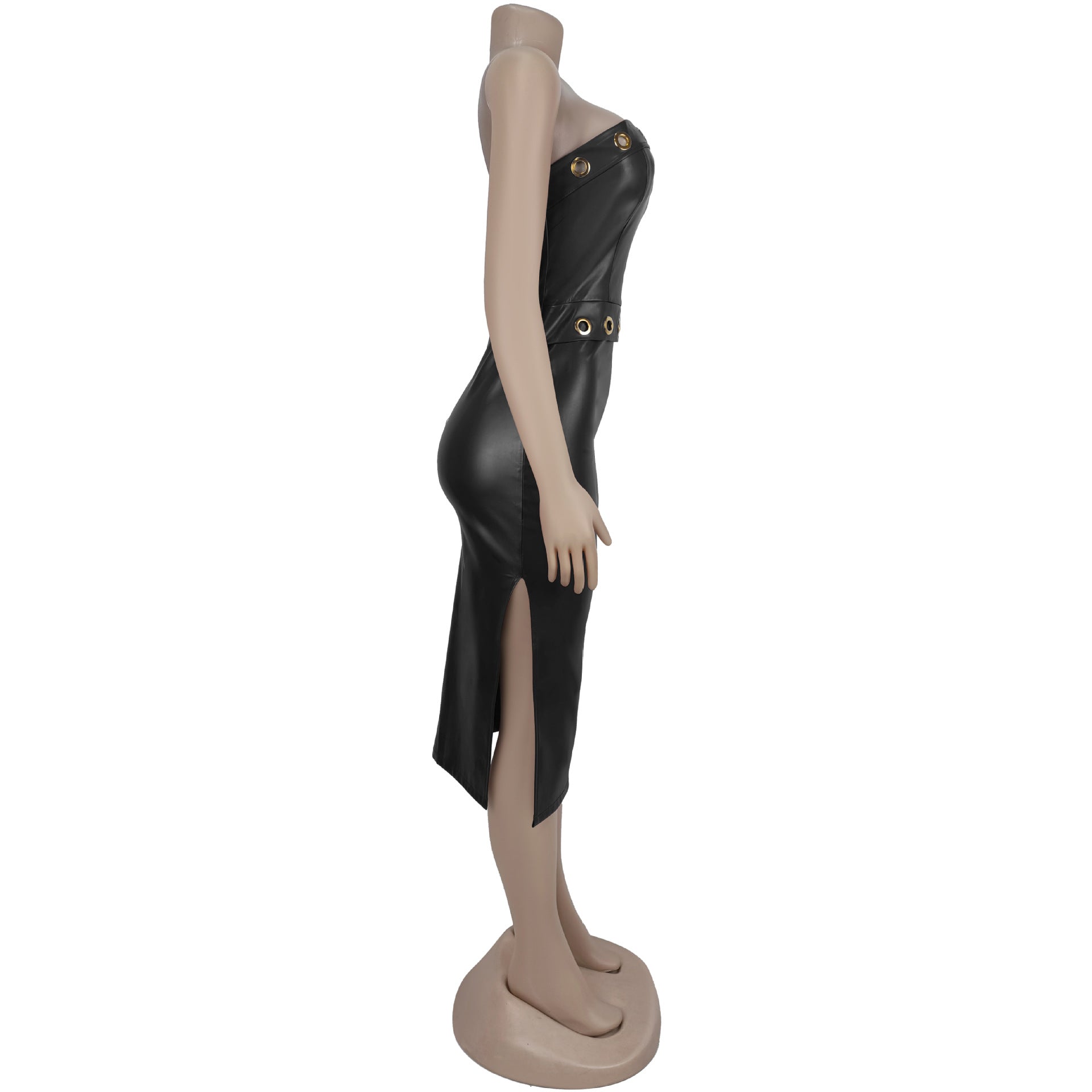 Women Sexy Strapless Slit Dress 9