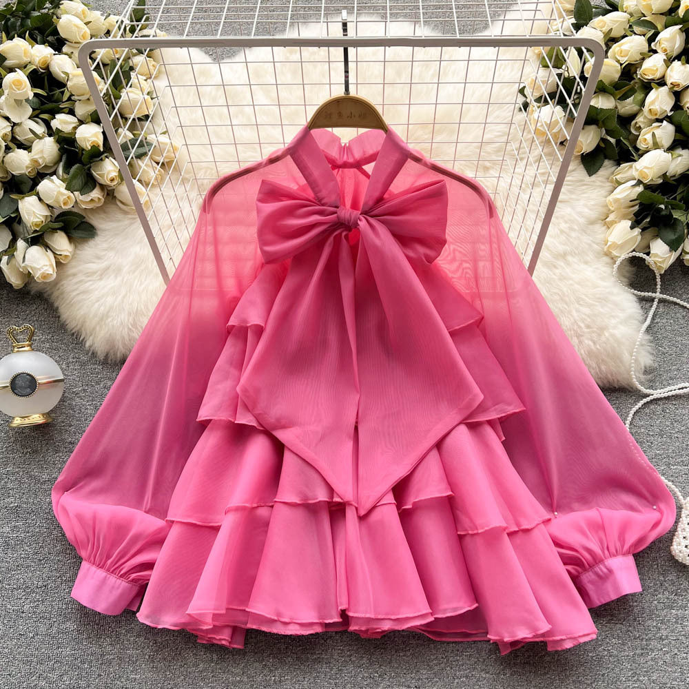 Luxury Women's Spring Elegant Chic Sweet Long-Sleeve Chiffon Blouse 7