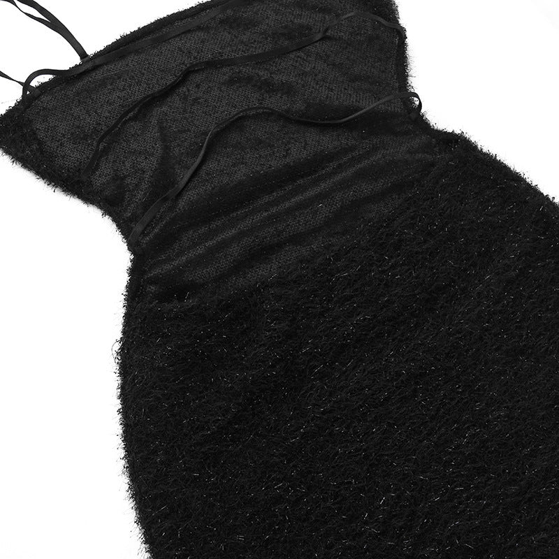 Summer Straps Sexy Low Back Glitter Hollow Long Dress For Women 17