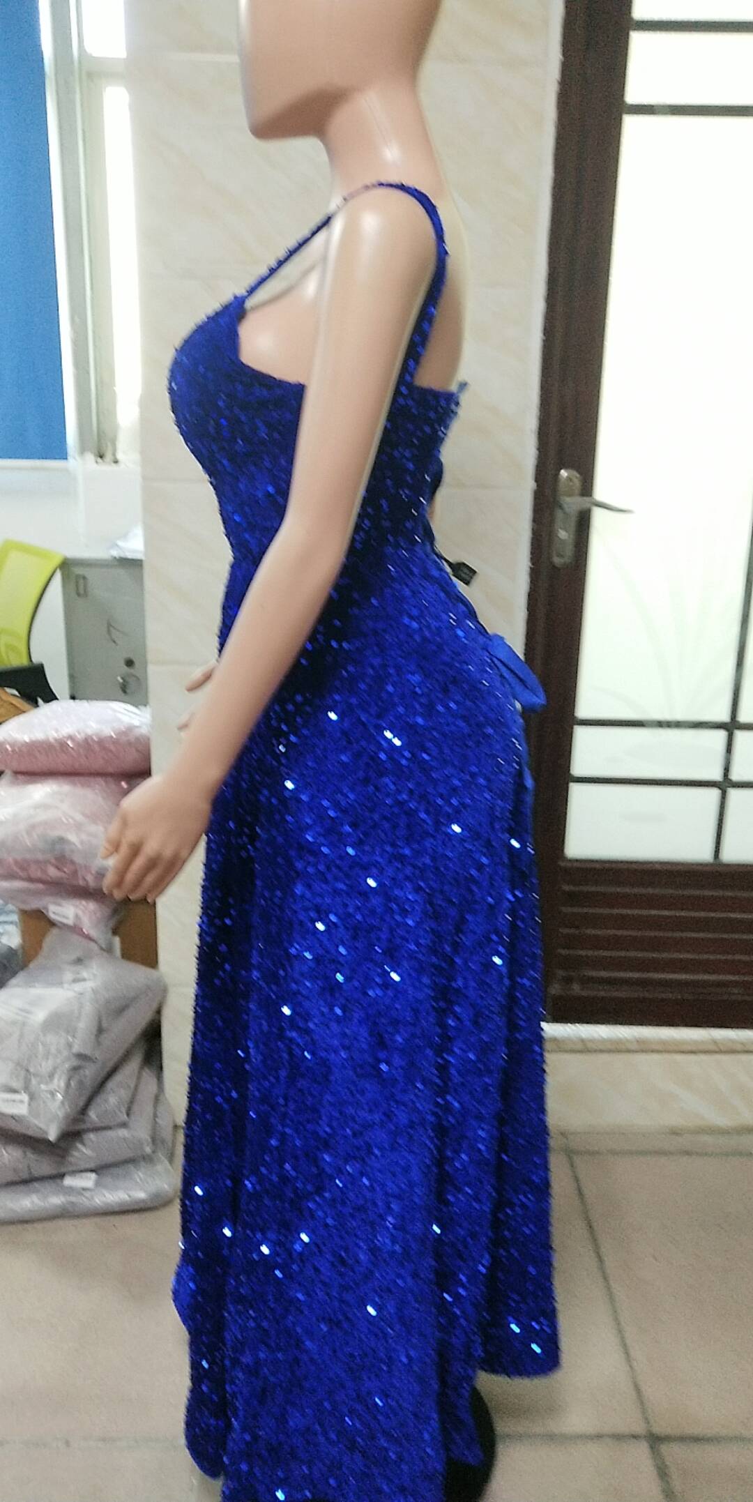 Luxury Sequin Prom Dress Side Slit Glitter Long A Line Formal Party Evening Dress(process time 3-7days) 50