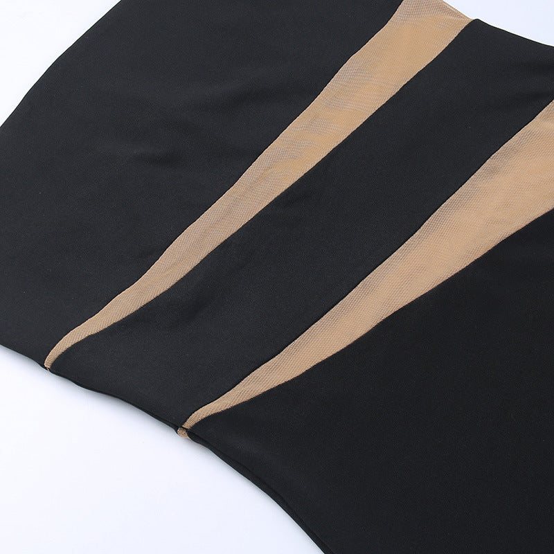 Sexy Strapless Hollow Bodycon Slim Long Party Dress 15