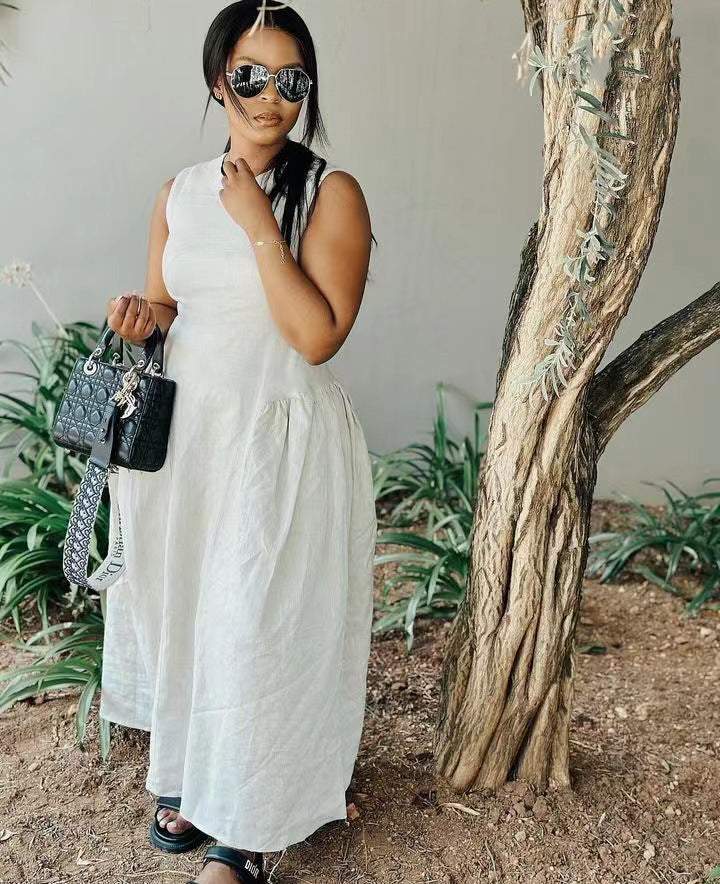 Summer Sleeveless Women's Loose A-Line Dress 8