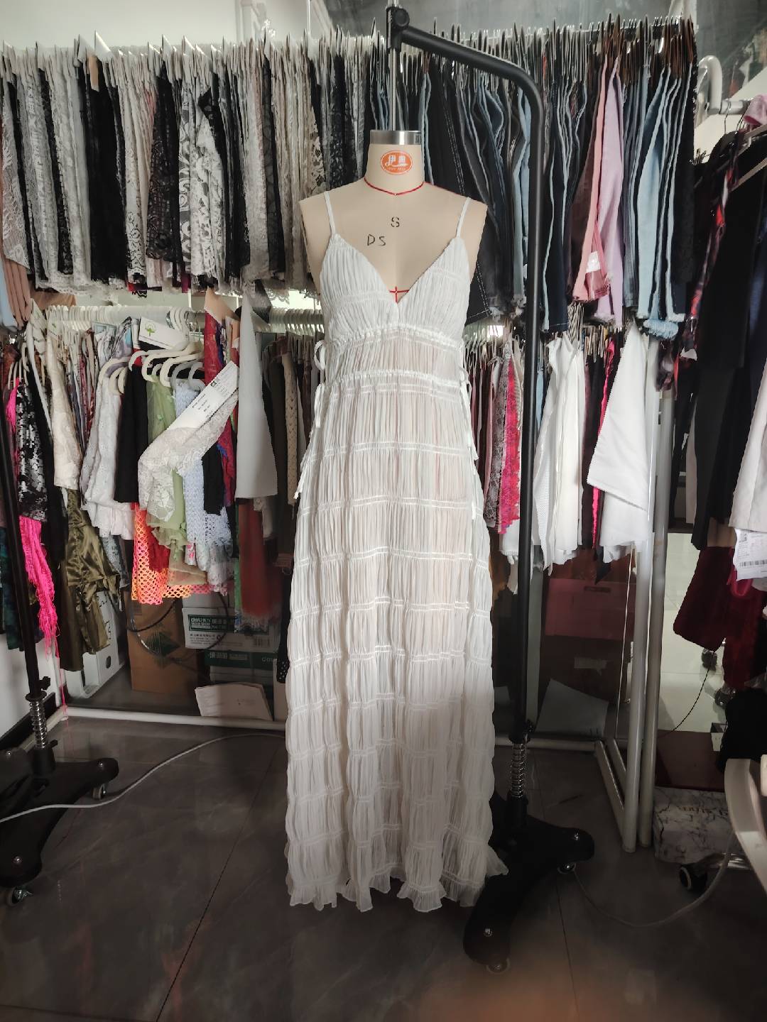 Women Summer Halter Neck Lace-Up Sexy Backless Lace Lace Strap Beach Cover-up 7