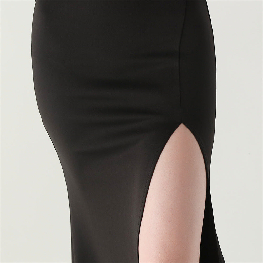 Women Strappy Heart-Shaped Lace Grid Embroidery Beaded Fishbone Formal Party Evening Dress 62