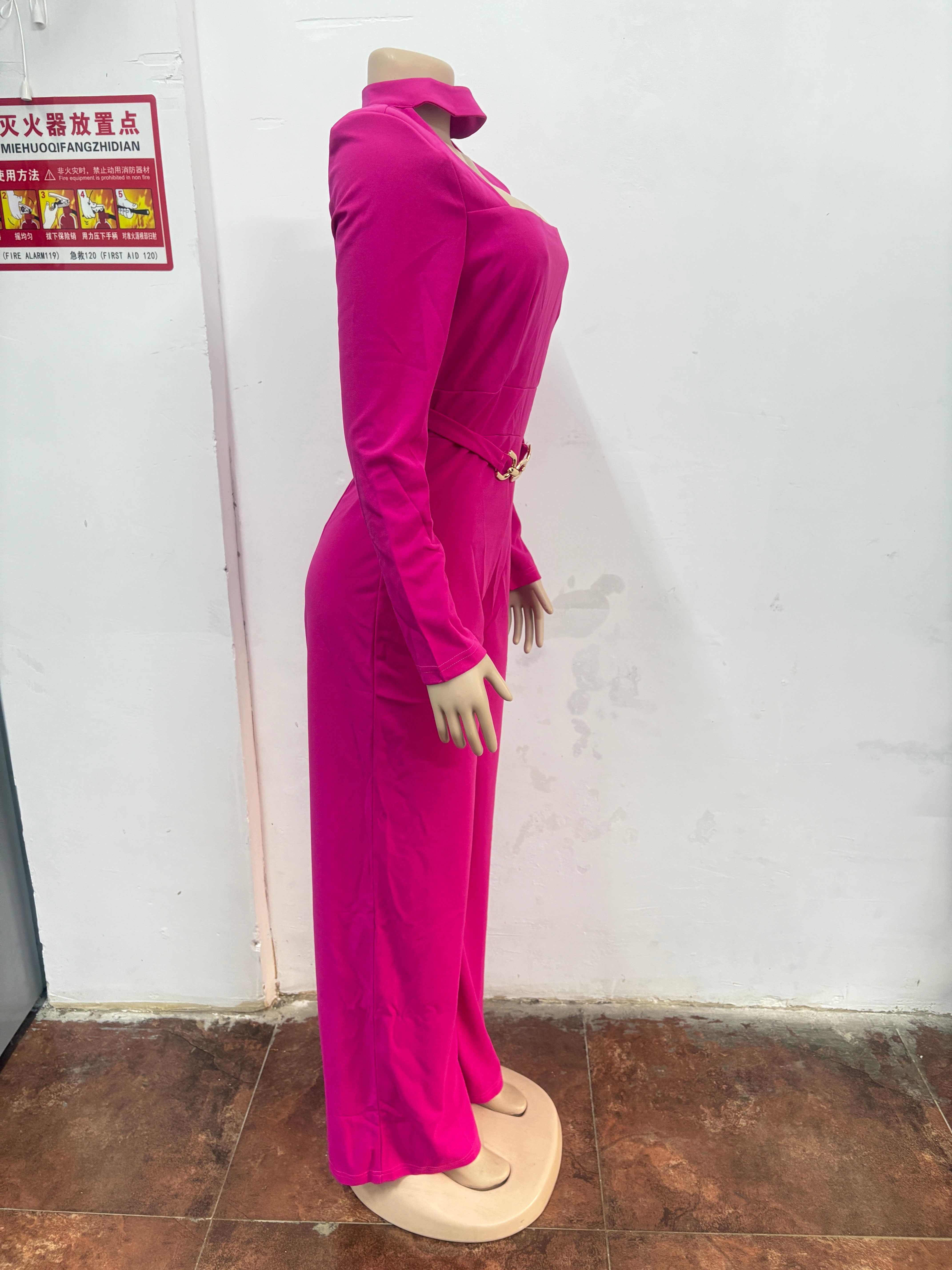 Elegant Cutout Neck Long Sleeve Wide-Leg Jumpsuit 13