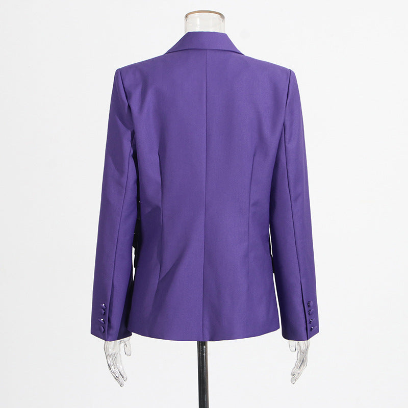 Women flower decoration elegant slit Blazer 5