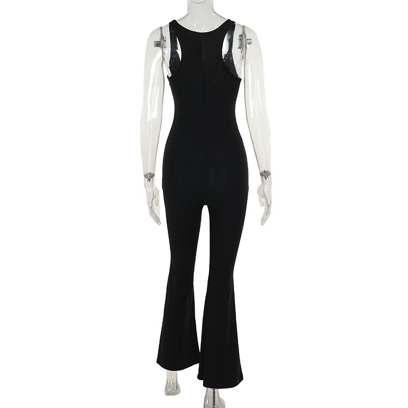 Women Summer Street Casual Letter Beaded Jumpsuit 9
