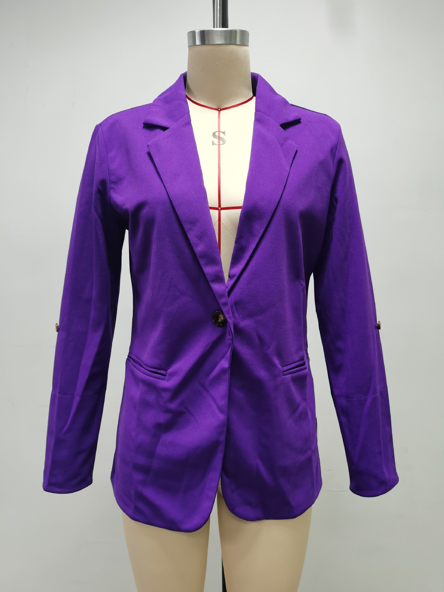 Autumn And Winter Fashion Patchwork Turndown Collar Slim Chic Blazer 28