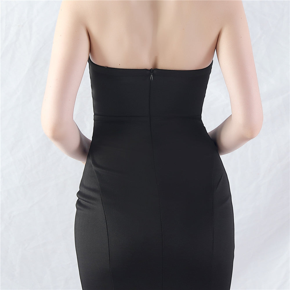 Women Satin Beaded Evening Dress 41