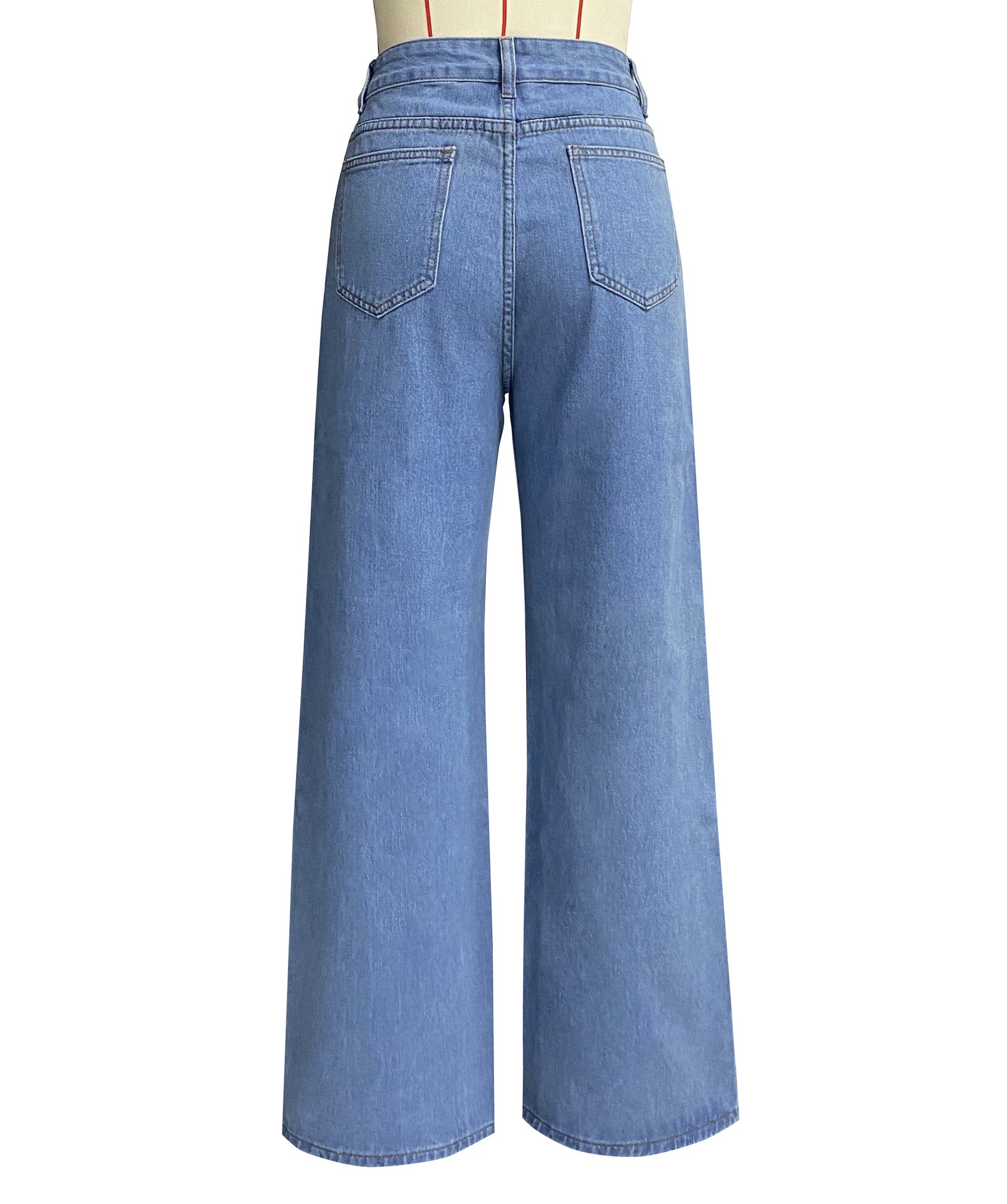 Washed Fashionable Long Denim Straight Leg Pants 10