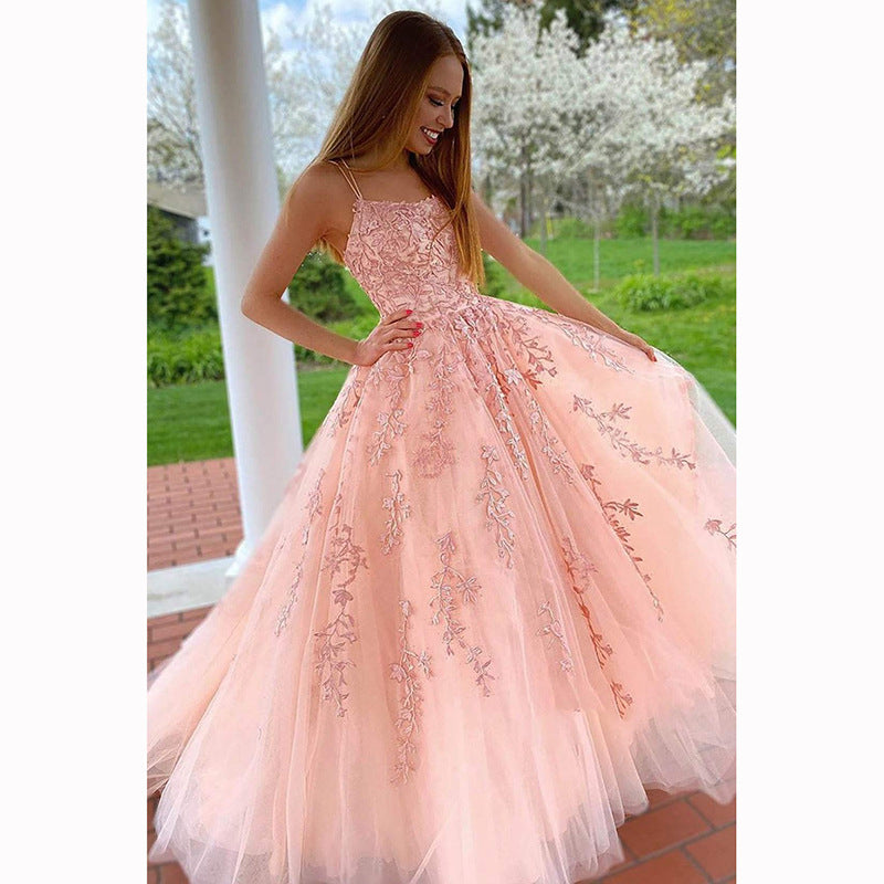 Evening dress overseas warehouse lace Low Back sexy dinner graduation party bridesmaid dress（Processing time need 3-6 days） 3