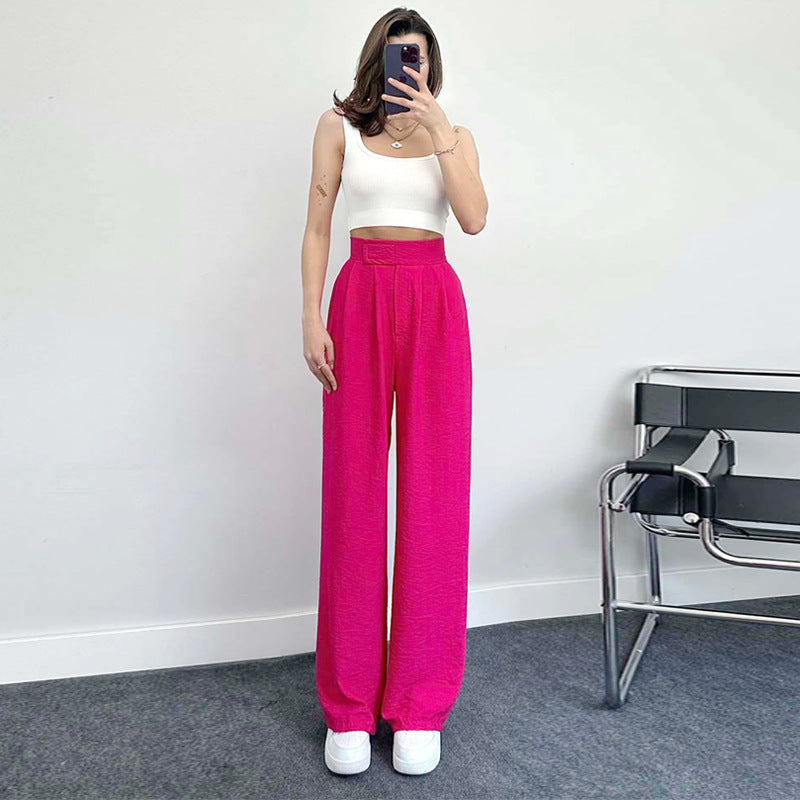 Women Casual Linen Straight-Leg Pants 8