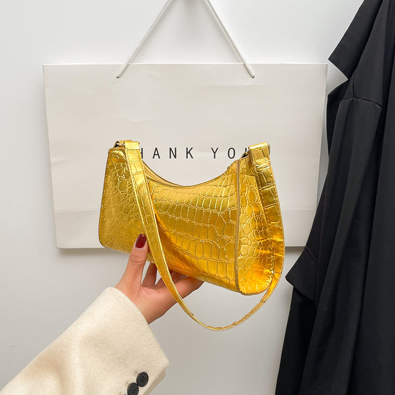 Handheld mini women's bag winter fashion shoulder bag Trendy gradient underarm baguette bag 7