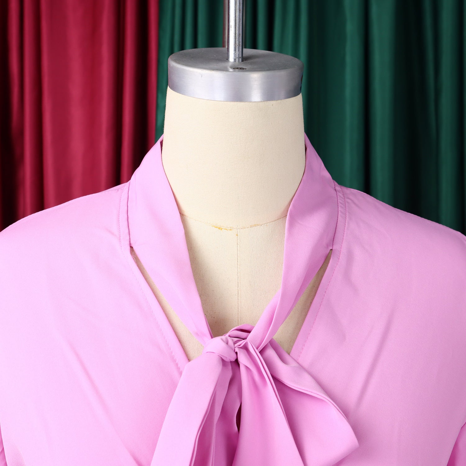 Women 3/4-sleeve tie dress with irregular pleats 25