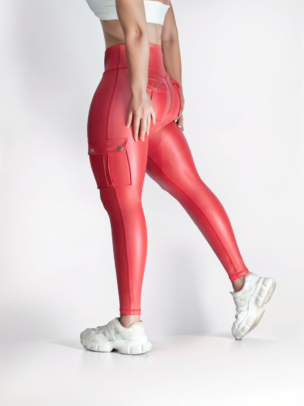 Pocket Cargo Slim Fitness Pants Women's High Stretch Tight Fitting Quick Dry Running Yoga Pants 9